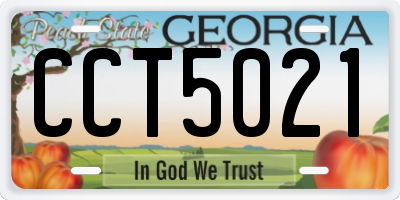 GA license plate CCT5021