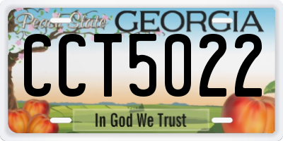 GA license plate CCT5022