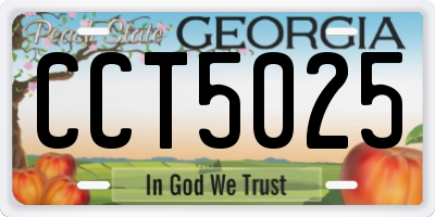 GA license plate CCT5025