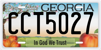 GA license plate CCT5027