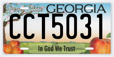 GA license plate CCT5031