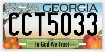 GA license plate CCT5033