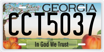 GA license plate CCT5037