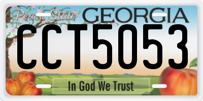GA license plate CCT5053