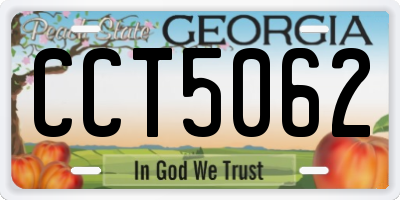 GA license plate CCT5062