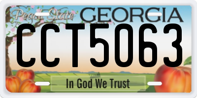 GA license plate CCT5063