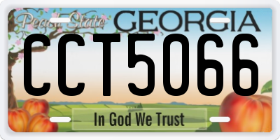 GA license plate CCT5066