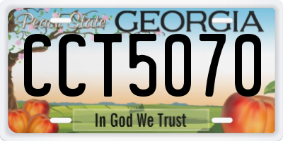 GA license plate CCT5070