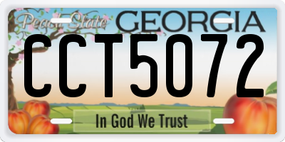 GA license plate CCT5072