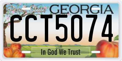 GA license plate CCT5074