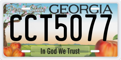 GA license plate CCT5077
