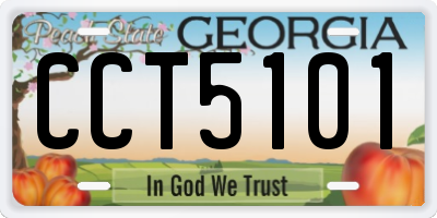 GA license plate CCT5101
