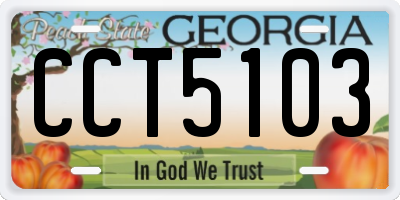GA license plate CCT5103