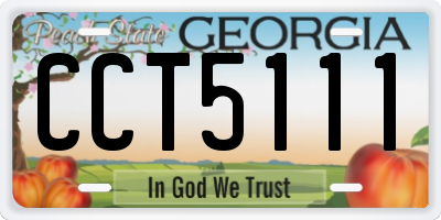 GA license plate CCT5111