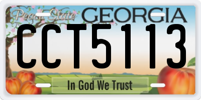 GA license plate CCT5113