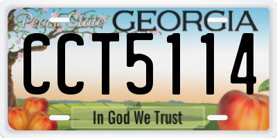 GA license plate CCT5114