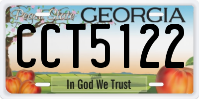 GA license plate CCT5122