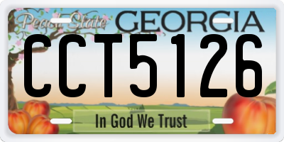 GA license plate CCT5126