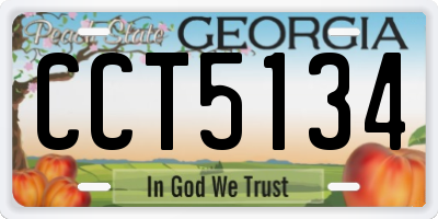 GA license plate CCT5134