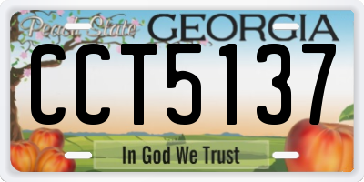 GA license plate CCT5137