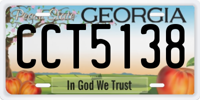 GA license plate CCT5138