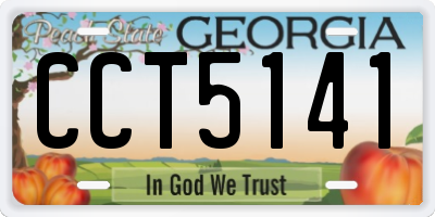 GA license plate CCT5141