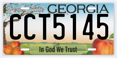 GA license plate CCT5145