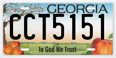 GA license plate CCT5151