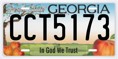 GA license plate CCT5173