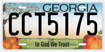 GA license plate CCT5175
