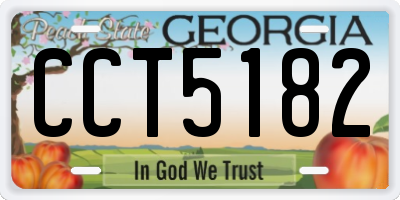 GA license plate CCT5182
