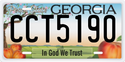 GA license plate CCT5190