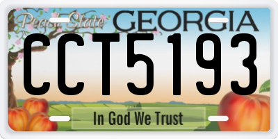GA license plate CCT5193