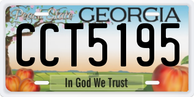 GA license plate CCT5195
