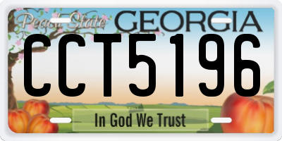 GA license plate CCT5196