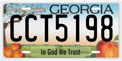 GA license plate CCT5198