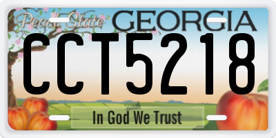 GA license plate CCT5218