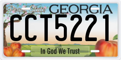 GA license plate CCT5221