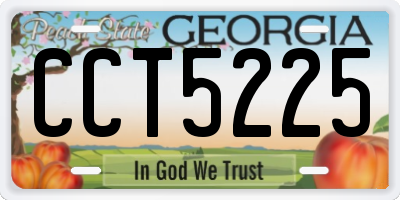 GA license plate CCT5225