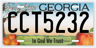 GA license plate CCT5232
