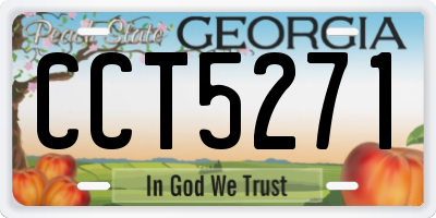 GA license plate CCT5271