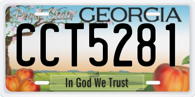 GA license plate CCT5281
