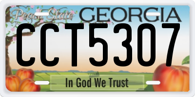 GA license plate CCT5307