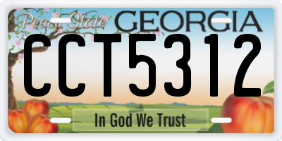 GA license plate CCT5312