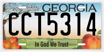 GA license plate CCT5314