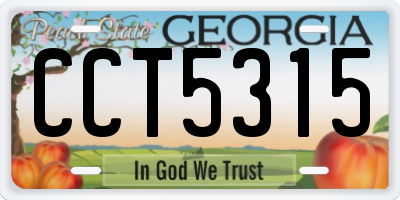 GA license plate CCT5315