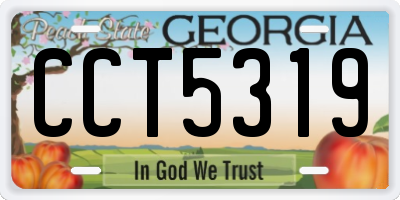 GA license plate CCT5319