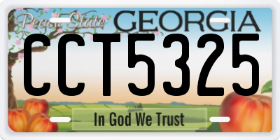GA license plate CCT5325