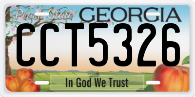 GA license plate CCT5326
