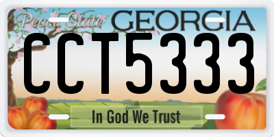 GA license plate CCT5333